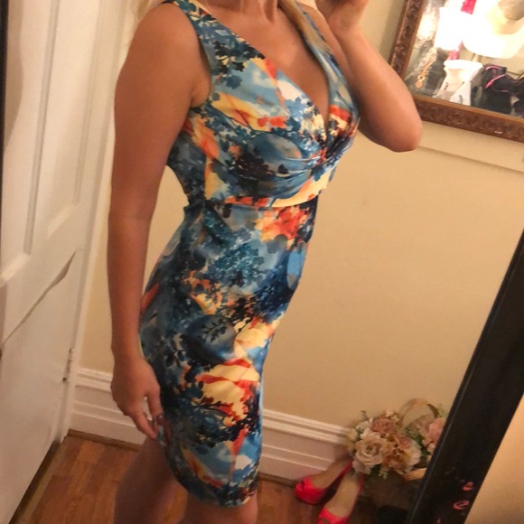 Donna Ricco blue dress 4 - Picture 4 of 7